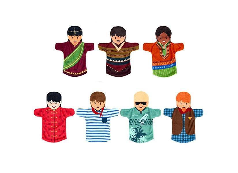 Around The World Hand Puppets (6) - ABC School Supplies
