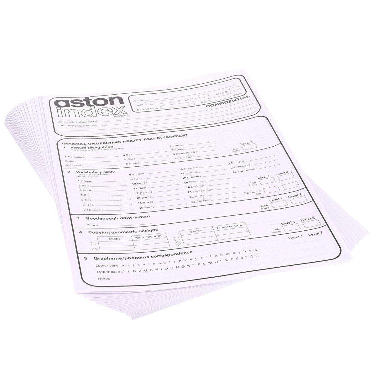 **Aston Index Score Sheets - ABC School Supplies
