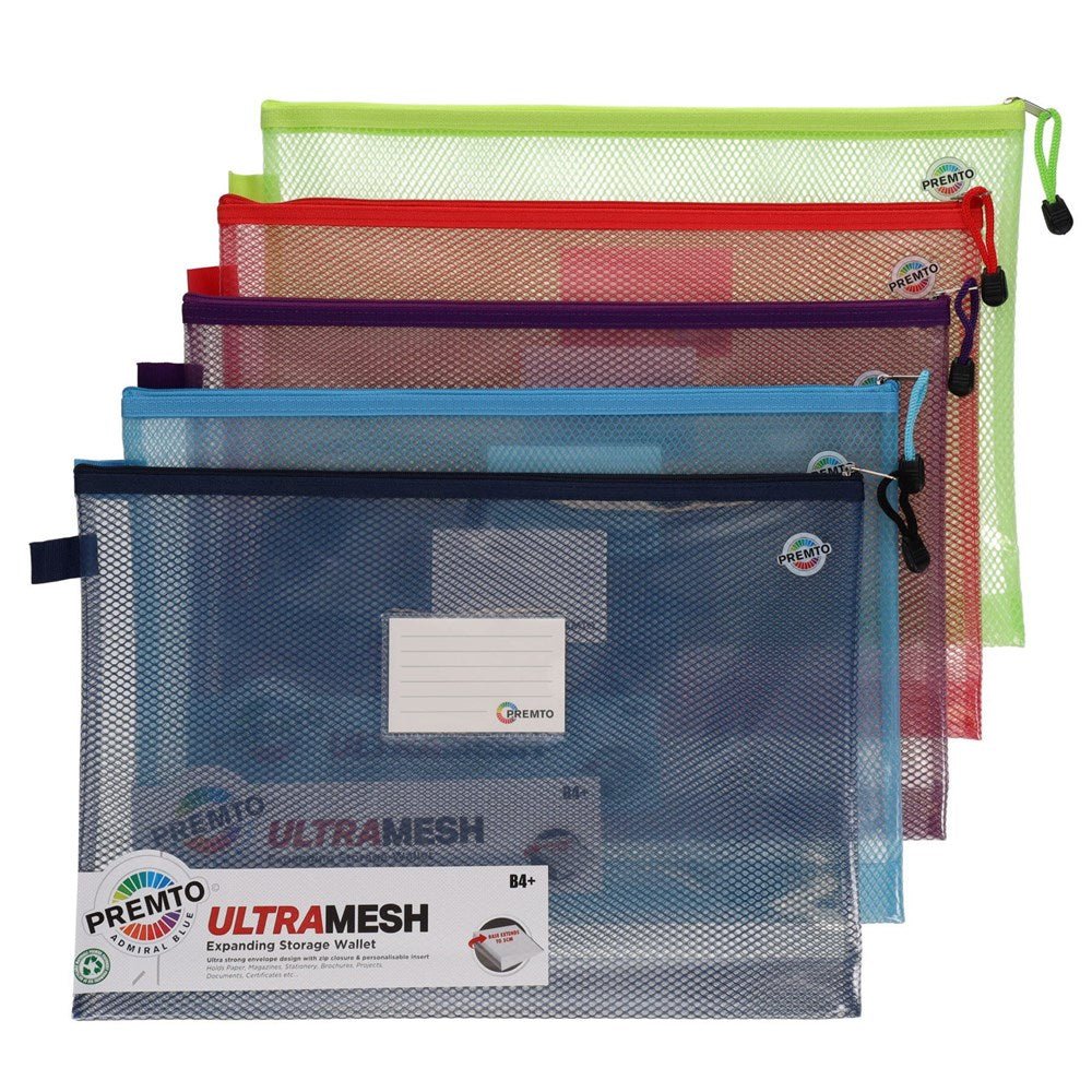 B4+ Ultramesh Expanding Storage Wallets Classpack of 20 - ABC School Supplies