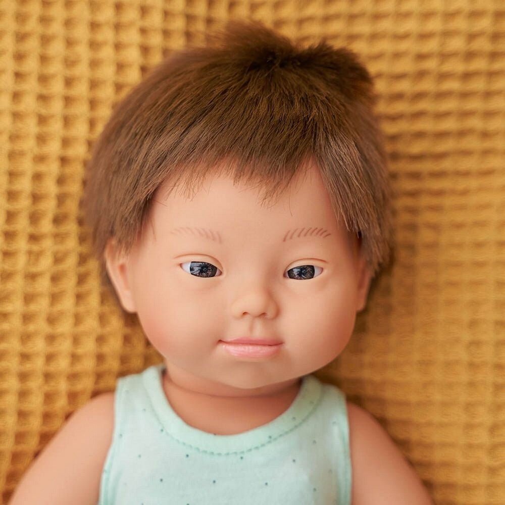Baby Doll White Boy With Down Syndrome 38 Cm - ABC School Supplies