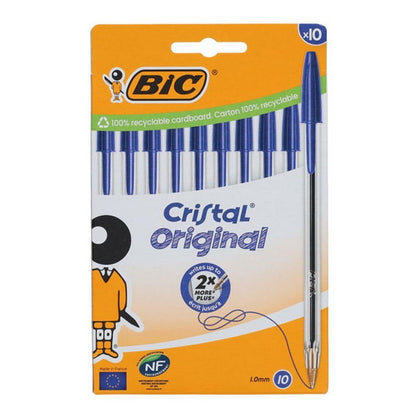 BIC Cristal Ballpoint Pens Pack of 10 - Blue - ABC School Supplies