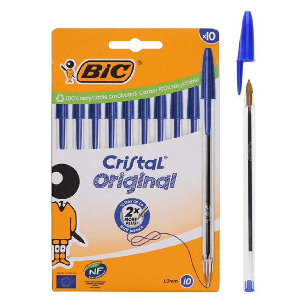BIC Cristal Ballpoint Pens Pack of 10 - Blue - ABC School Supplies