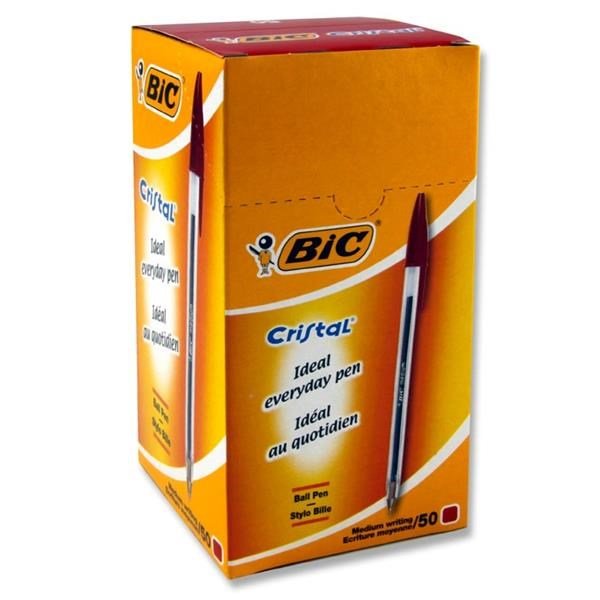 Bic Cristal Red Pens - Box Of 50 - ABC School Supplies