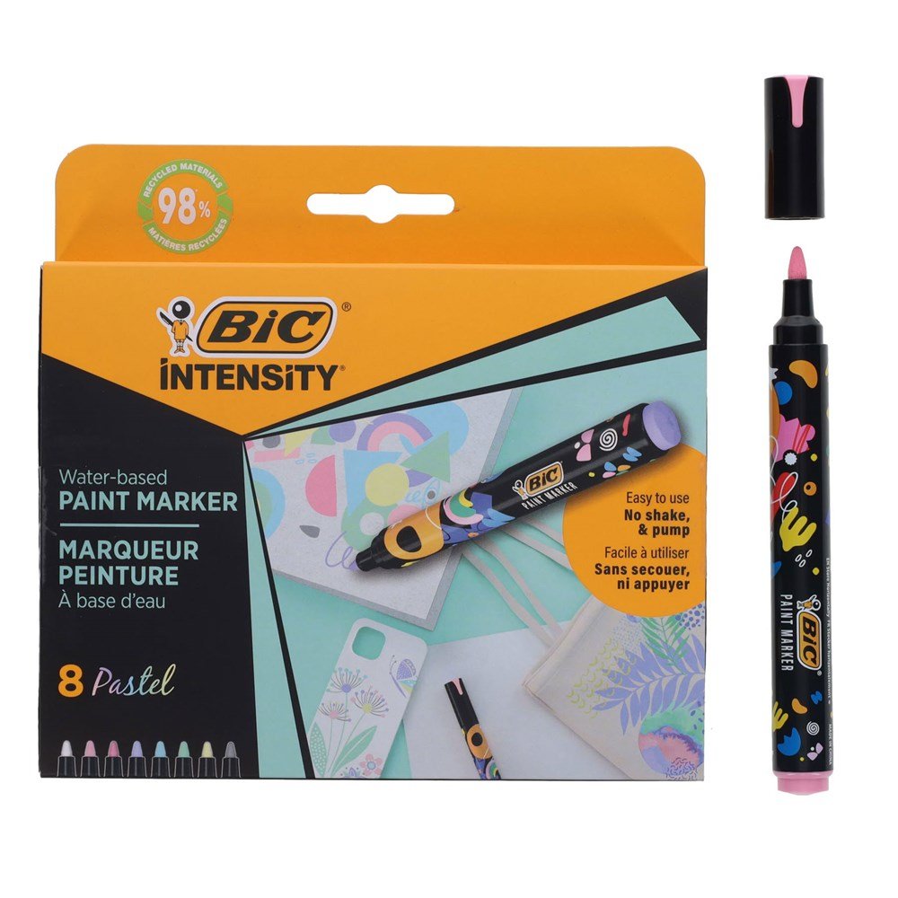 BIC Intensity Paint Markers -Pastel Colours Pack of 8 - ABC School Supplies