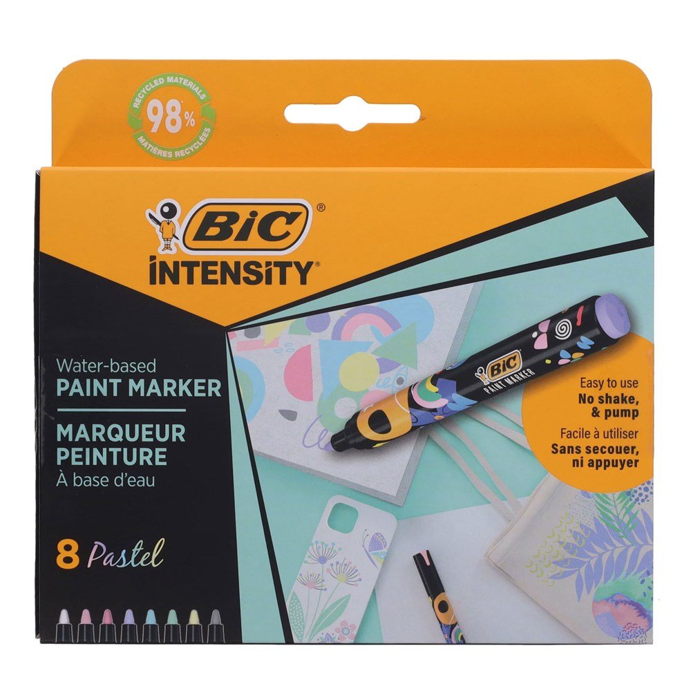 BIC Intensity Paint Markers -Pastel Colours Pack of 8 - ABC School Supplies
