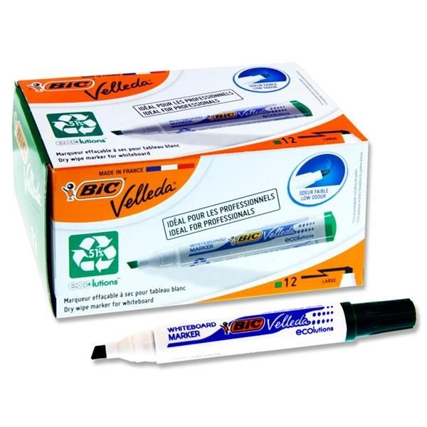 Bic Velleda 1701 Chisel Tip Whiteboard Marker Pack Of 12 - Green - ABC School Supplies
