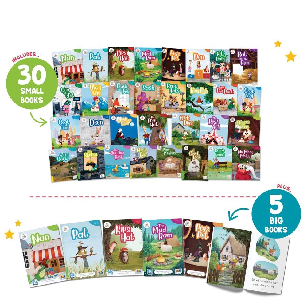 Bidee Phonics Decodable Readers Series 1 Complete Kit + Big Book Bundle - ABC School Supplies