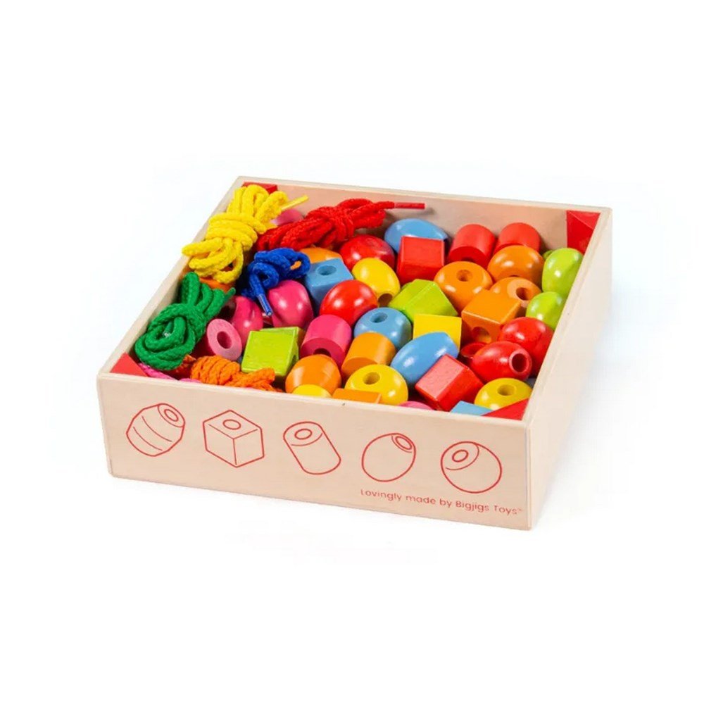 Bigjigs Crate of Lacing Beads - ABC School Supplies