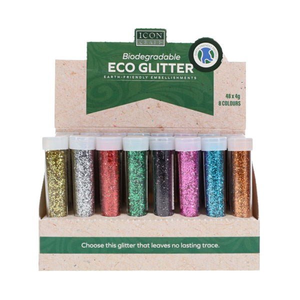 Biodegradable Glitter 4g - 48 Assorted Pack - ABC School Supplies