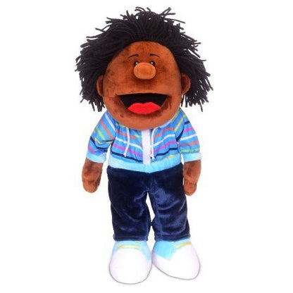 Black Boy Hand Puppet With Moving Mouth - ABC School Supplies