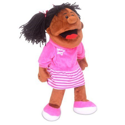 Black Girl Hand Puppet With Moving Mouth - ABC School Supplies