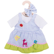 Blue Spotted Dress With Deer (For 38Cm Doll) - ABC School Supplies