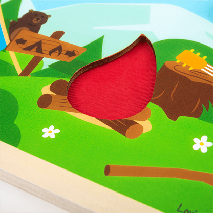 **Camping In The Wild Sensory Board - ABC School Supplies