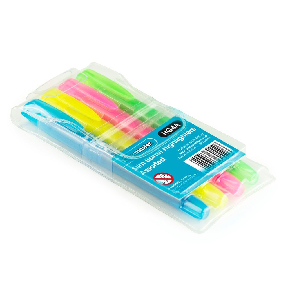 **Classmaster Highlighter, Slim Barrel - Assorted - ABC School Supplies