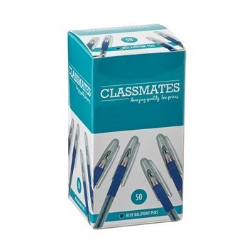 Classmates Ballpoint Pen Blue - Pack Of 50 - ABC School Supplies