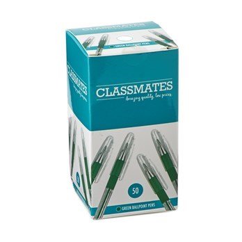 Classmates Ballpoint Pen Green - Pack Of 50 - ABC School Supplies