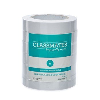 **Classmates Double Sided Tape - 24mm x 33m - Pack of 6 - ABC School Supplies