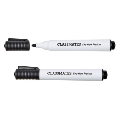 Classmates Drywipe Bullet Markers Black - 50 Pack - ABC School Supplies