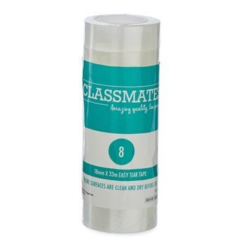 Classmates Easytear Tape 18Mmx33M Pack Of 8 - ABC School Supplies