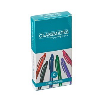 **Classmates Erasable Rollerball Pen - Assorted - Pack of 12 - ABC School Supplies