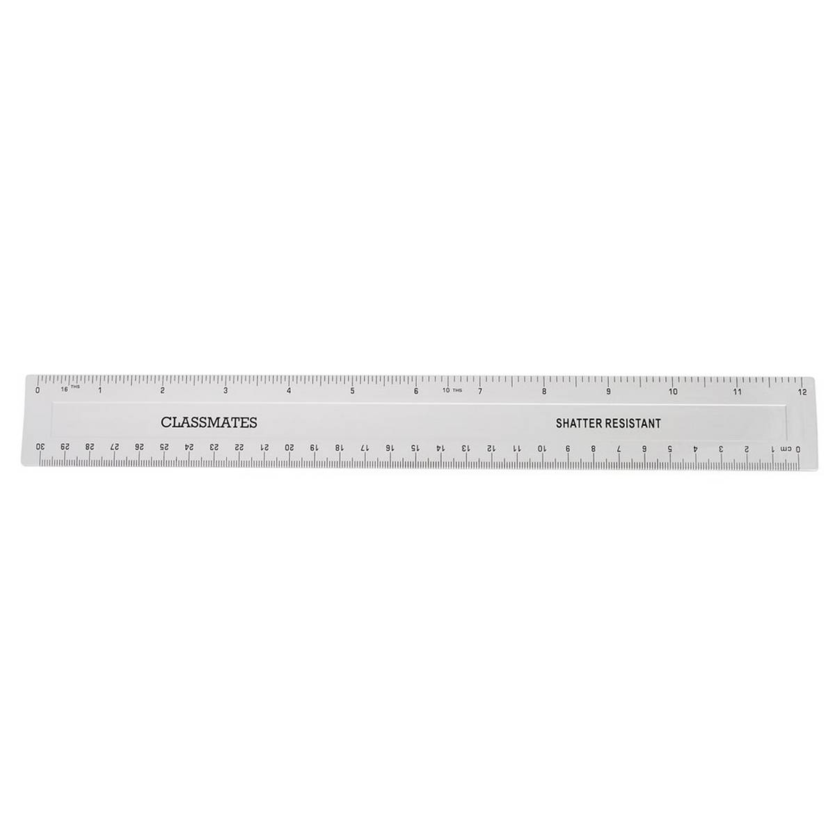 Classmates Shatter - Resistant Ruler - Transparent - 30cm - Pack of 100 - ABC School Supplies