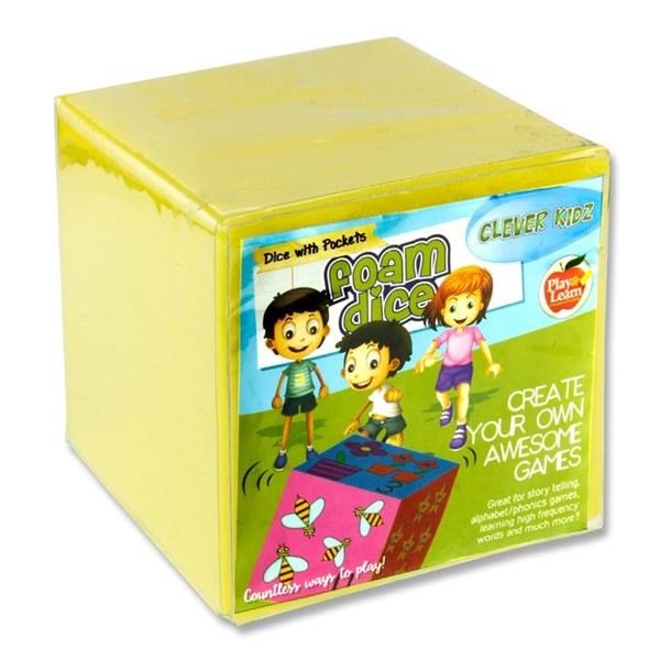 Clever Kidz Blank Foam Dice With Clear Pockets - ABC School Supplies