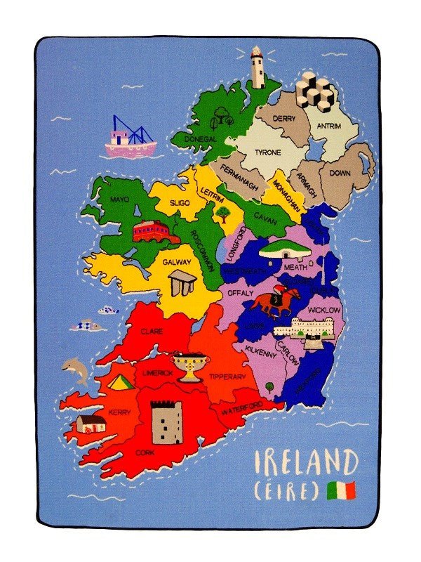 **Clever Kidz Map Of Ireland Educational Play Mat 200X140Cm - ABC School Supplies