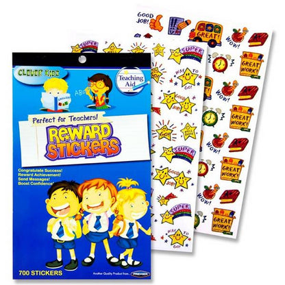 Clever Kidz Reward Stickers Pack Of 700 (Assorted Designs) - ABC School Supplies