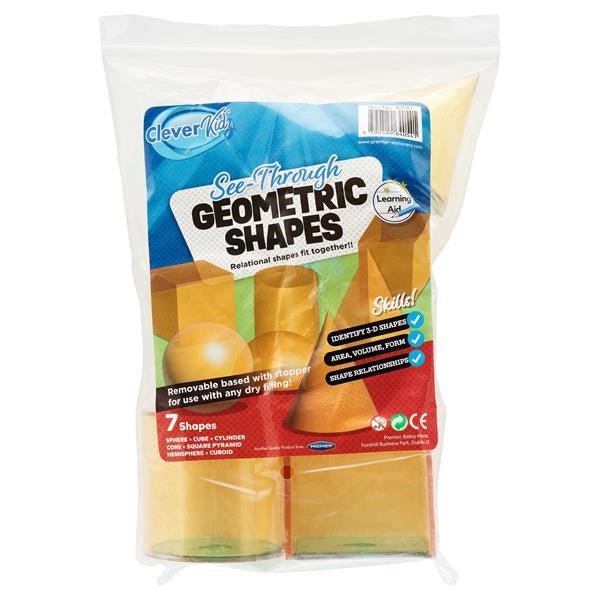 **Clever Kidz See Through Geometric Shapes Set Of 7 - ABC School Supplies
