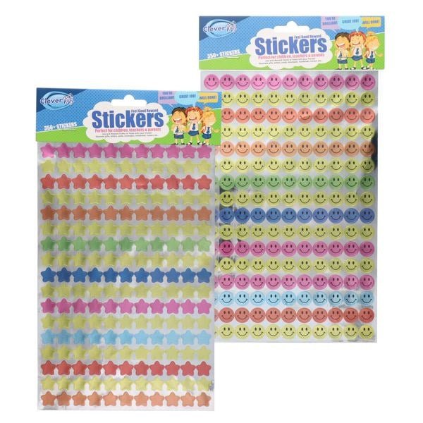 Clever Kidz Smiles And Stars Stickers Pack Of 700 - ABC School Supplies