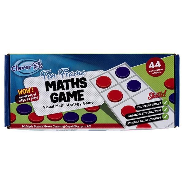 Clever Kidz Ten Frame Maths Boards (40 Counters And 4 Trays) - ABC School Supplies