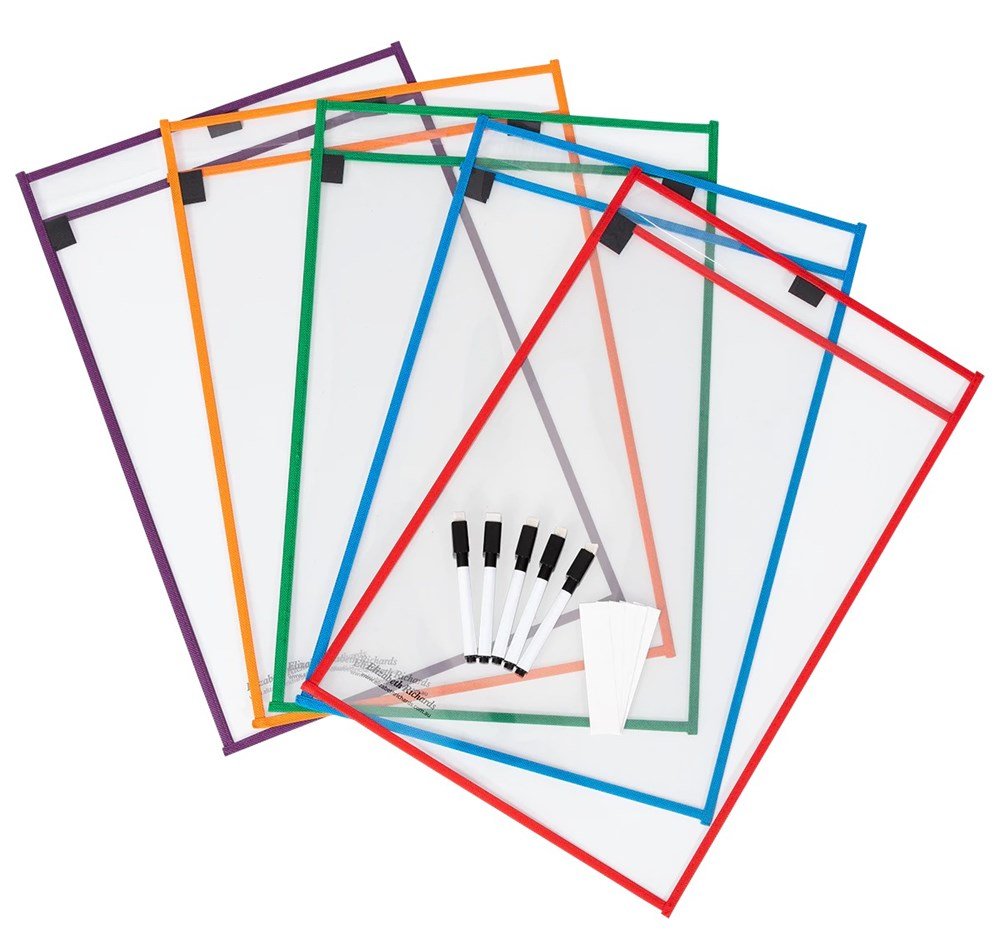Cleverco A3 Drywipe Reusable Wipe - Clean Pockets (Pack Of 5) - ABC School Supplies