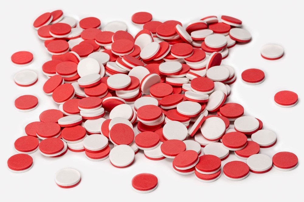Cleverco Red And White Soft Foam Counters Set Of 200 - ABC School Supplies
