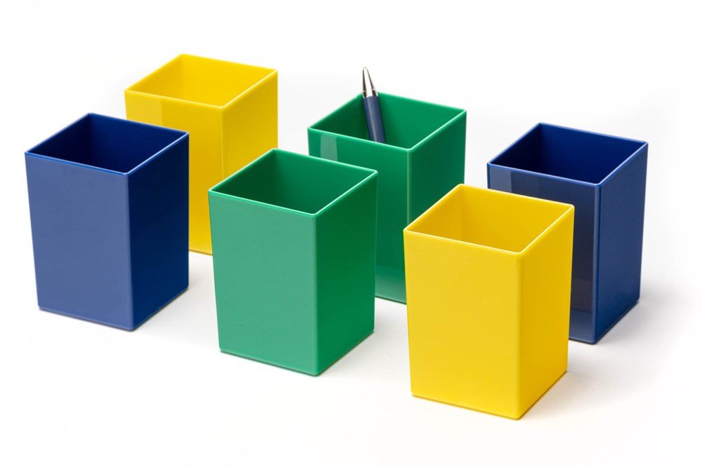 Cleverco Square Storage Desk Pots Set Of 6 - ABC School Supplies