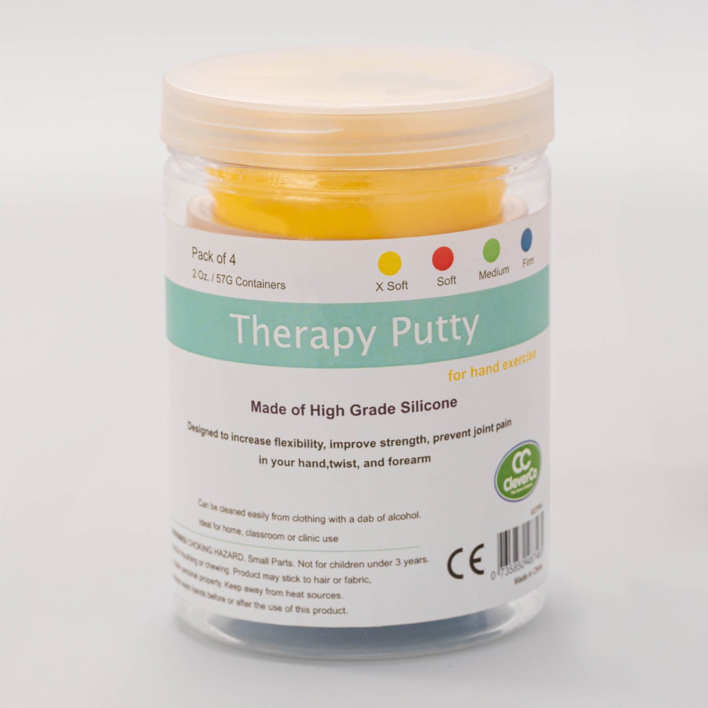 Cleverco Therapy Putty Pack Of 4 X 57G Tubs - ABC School Supplies