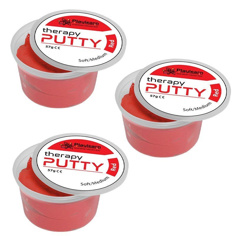 CleverCo Therapy Putty Soft Squeezable Non - Toxic, Hand Exercise 2oz - Pink (3 Pack) - ABC School Supplies