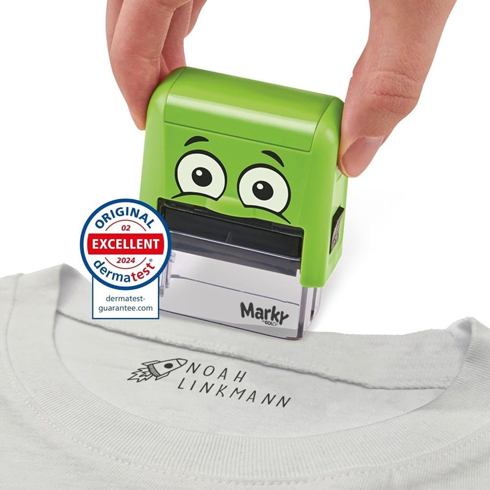 COLOP Marky Customizable Child-Friendly DIY Textile Stamp Kit - ABC School Supplies