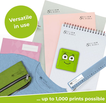 COLOP Marky Customizable Child-Friendly DIY Textile Stamp Kit - ABC School Supplies
