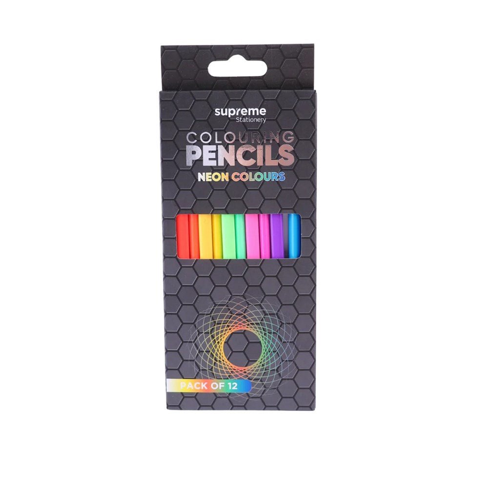 Colouring Pencils – Neon 12 Pack - ABC School Supplies
