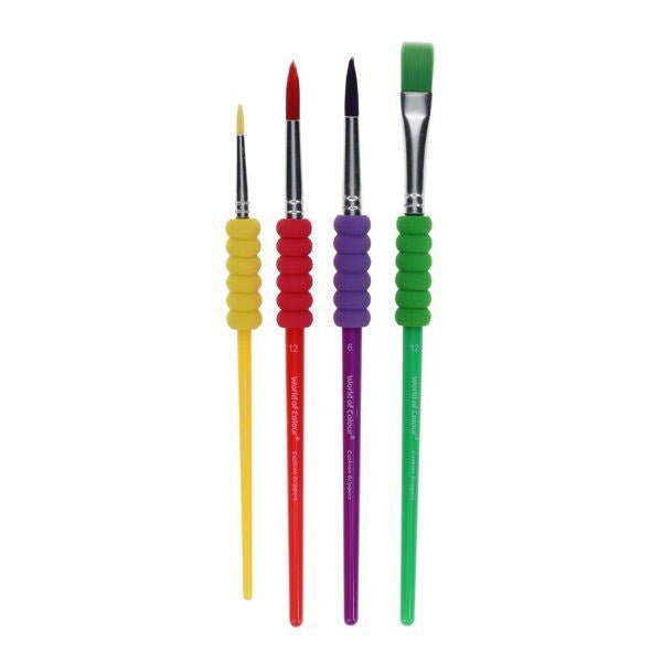 Comfort Foam Grip Paint Brushes Pack of 4 - ABC School Supplies
