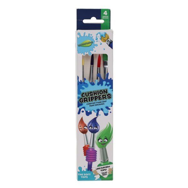 Comfort Foam Grip Paint Brushes Pack of 4 - ABC School Supplies