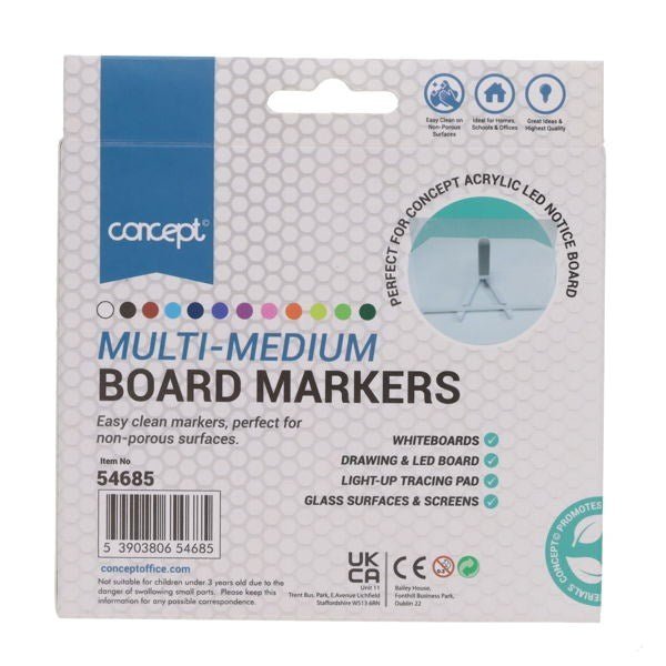 Concept 12 Pack Multi - Medium Whiteboard Markers - ABC School Supplies