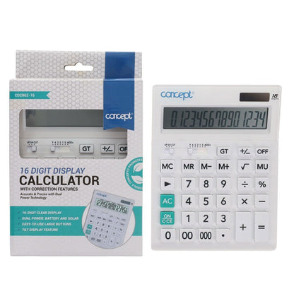 Concept 16 Digit Display Calculator - ABC School Supplies