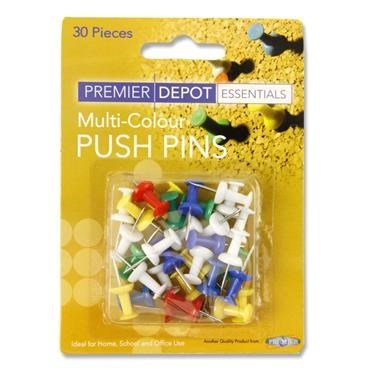 Concept 30 Coloured Push Pins - ABC School Supplies