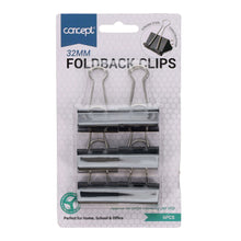 Concept 32mm Fold Back Binder Clips - Set of 6 - ABC School Supplies