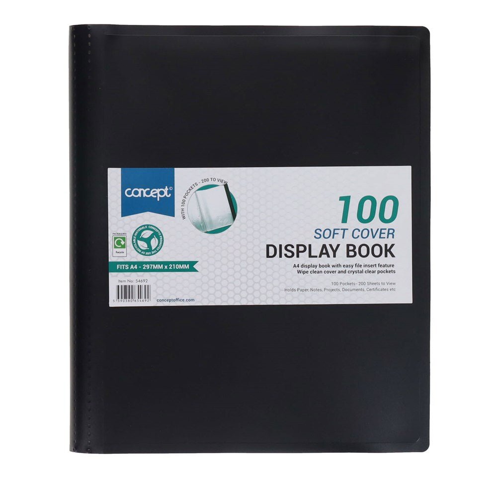 Concept A4 100 Pocket Soft Cover Display Book - ABC School Supplies