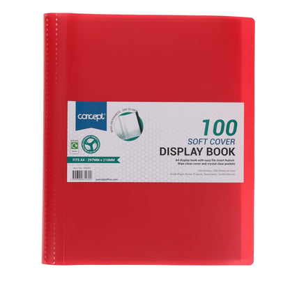 Concept A4 100 Pocket Soft Cover Display Book - ABC School Supplies