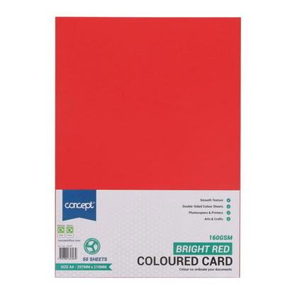 Concept A4 160gsm Card 50 Sheets - ABC School Supplies