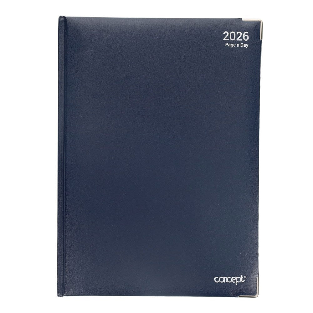 Concept A4 2026 Page A Day Desk Diary - Navy - ABC School Supplies