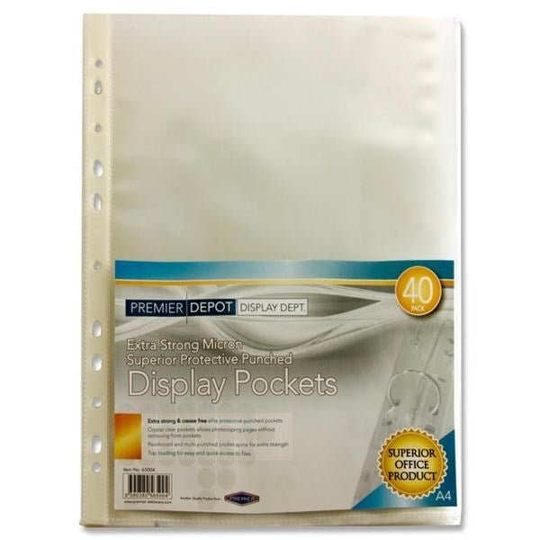 Concept A4 Extra Strong Polypockets Pack Of 40 - ABC School Supplies